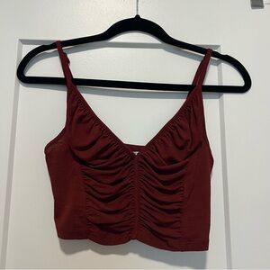 Urban Outfitters Deep Red Ruched Top